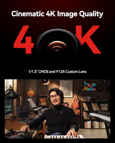 Hollyland VenusLiv Air Câmera de Transmissão ao Vivo, Sensor CMOS 1/1.3" com Lente F1.05, 4K30p/UVC/HDMI, Streaming 24/7, IA de Ajuste, Tela Verde, Embelezamento e Correção de Cor - Imagem 3