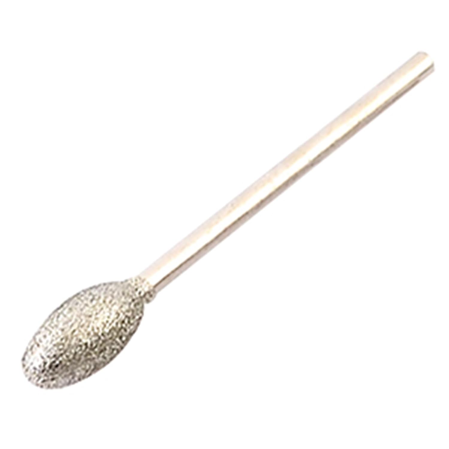 Unifizz Brazed Diamond Bar Polishing Rotary Grinding, Egg Type Head Dia 10mm Shank Dia 6mm, Diamond Coated Burr for Polishing, Lettering, Jade Carving, 46 Grits 1pcs