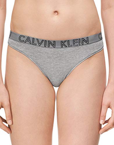 Calvin Klein Women's Ultimate Cotton Thong, Grey Heather, Small