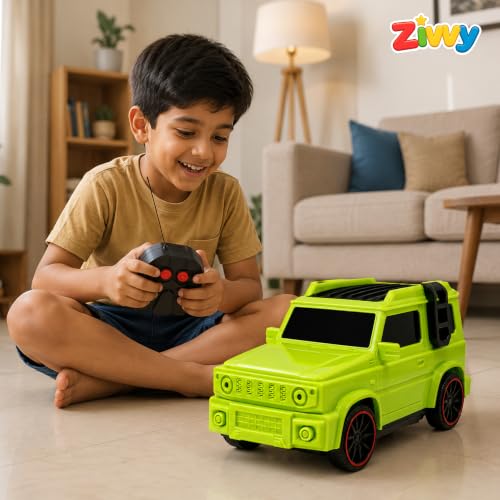 Image of ZIVVY Green Remote Control Car Toy | 2-Way G-Wagon | Smoke, Music & LED Light | Toy Car for Kids | High-Speed RC Car | Toys for Boys & Girls 7-14 Years | Birthday Gift for Kids