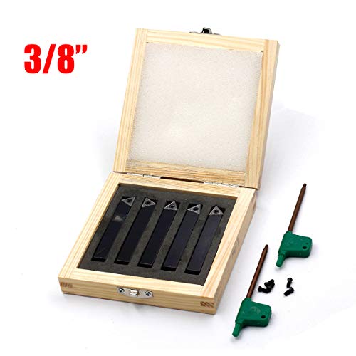 OSCARBIDE 3/8" Mini Indexable Carbide Lathe Turning Tool Holder Lathe Bit Set