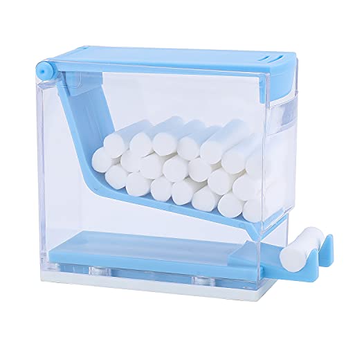 Faruijie ANYAMIANJUANHE-BLUE Dental Cotton Roll Dispenser Holder Organizer Hygienic Cotton Roll Divider Professional Clinic Home Use Transparent Press Type cover