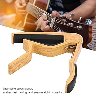 Capo de guitare, capos ergonomiques en métal portables 78x58x48mm pour instrument(Couleur du bois) – Image 2