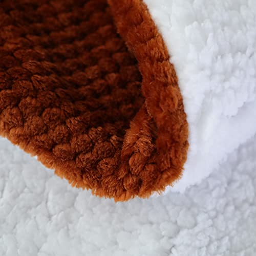 Sochow Waffle Sherpa Fleece Throw Blanket, Super Soft Fuzzy Warm, Lightweight Fluffy Reversible Plush Blanket For Bed Sofa Couch, 50 X 60 Inches Caramel #TOP4