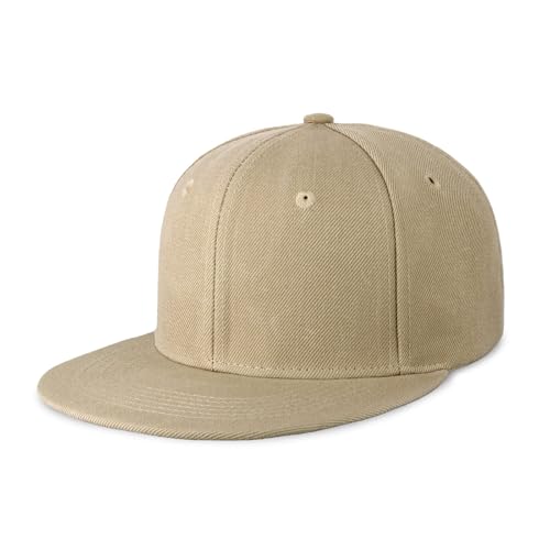 Image of CHOK.LIDS Flat Bill Visor Classic Snapback Hat Blank Adjustable Brim High Top End Trendy Color Style Plain Tone Baseball Cap