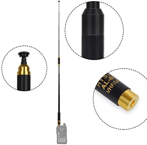 HYS SMA-Male Antenna VHF/UHF Replaceable Aerial Compatible with Yaesu Vertex TYT Walkie Talkies