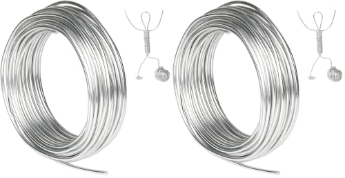 Image of Tenn Well 9 Gauge Aluminum Craft Wire, 50 Feet 3mm Bendable Armature Wire for Sculpting, Jewelry Making, Doll Making, Crafting, Modelling, Bonsai Training (Pack of 2)