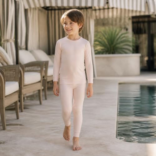 Image of Kids Boys Girls Soft 2-Piece Solid Long Sleeve Shirt and Pants Set