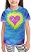 Toddler Valentine's Day Shirts Girls Boys Cute Tie Dye Heart Graphic T Shirts Casual Short Sleeve Top