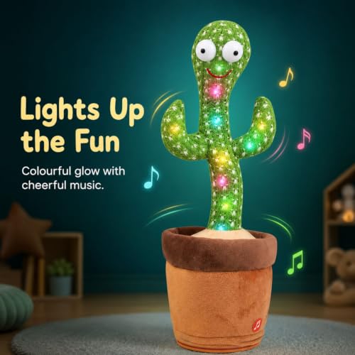 Image of Toy Imagine Rechargeable Talking Cactus Toy for Kids - Musical Dancing, Speaking Cactus Toy for Babies - Educational Talking Toy for Baby Boys & Girls (0-3 Years) - Speaking, Repeating for Toddlers