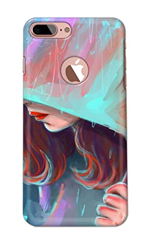 Image of PRINTFIDAA Pretty Woman Under The Umbrella Painting Printed Designer Hard Case for iPhone 7 Plus Logo (5.5 inch) / iPhone 8 Plus Logo (5.5 inch), A1784, A1661, A1785 Back Cover -(e) RPM1007