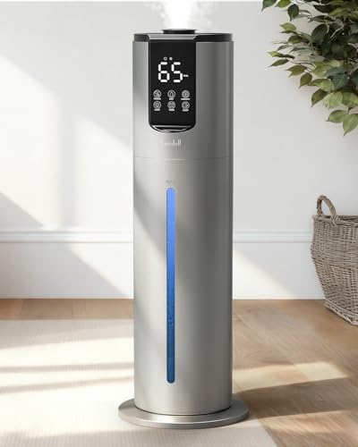 Lacidoll 8L Humidifiers for bedroom, Humidifiers large room up to 500 sq ft, Easy to Clean Humidifier with Washable Parts, Ultrasonic Cool Mist Humidifier for Home Plants Baby Nursery Office, Grey