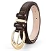 TRIWORKS Women Leather Belt for Jeans Pants Fashion Ladies Skinny Faux Leather Dress belt with Gold Buckle