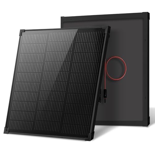 Solar Panels N-Type 16BB 50W Solar Panel, 50 Watt Solar Panel 18V A+ Monocrystalline Cell 25% High Efficiency, for RV Van Marine Home Rooftop Off-Grid Systems (50W Black)