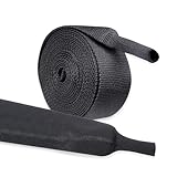 BuyUneed Heat Shrink Braided Sleeving, 2:1 Ratio Shrinkable Fabric Tubing Sleeve Abrasion Protection Cable Wire Sheath (3/4