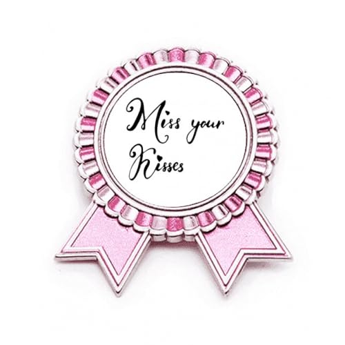 Broche Miss Your Kisses rose nostalgie amoureuse en métal format M