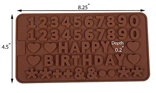 2Pk A To Z Letters +Happy Birthday/Numbers/Symbols Mold Chocolate Fondant Decorating Silicone Tray #TOP5