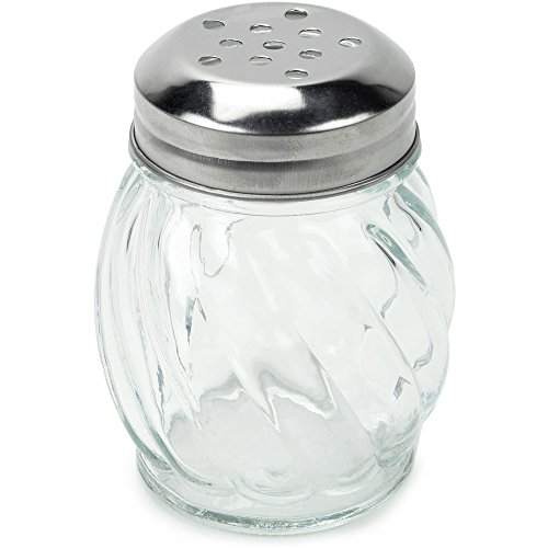 Spice & Cheese Shaker - 5 oz. Glass Server with Metal Lid and Extra Large Holes for Parmesan and Mozzarella by Back of House Ltd.