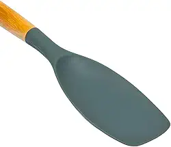 Espatula Raspadora Silicone Cabo de Madeira Cinza Vista Home