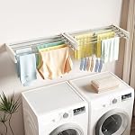 LIENAHU Clothes Drying Rack Wall Mounted,32“-80cm,Laundry Drying Rack Wall Mount, Foldabel,Collapsible,Retractable,Laundry Hanger Rack for Drying Clothes