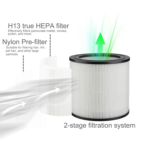 Supremery FY0611 Filtr zamienny kompatybilny z Philips 600 serii AC0650/10 AC0651/10 oczyszczacz powietrza, filtr zamienny FY0611/30 (2 sztuki), 2 w 1, H13 True Hepa z filtrem wstępnym