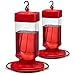 Hummingbird Feeder 32 oz [Set of 2] Plastic Hummingbird Feeders for Outdoors - Humming Bird Feeders - 10 Feeding Ports - Wide Mouth for Easy Filling/2 Part Base for Easy Cleaning