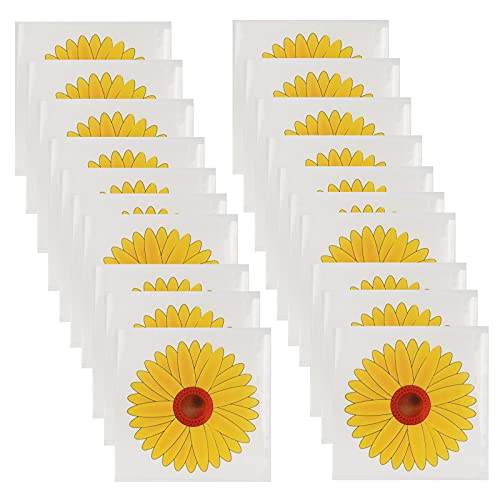 20 unidades de trampas de moscas, pegatinas para ventanas con moscas, diseño de girasol, trampas de moscas, papel de mosca, la mejor trampa para moscas, pegatinas para plantas, techo, uso en el hogar