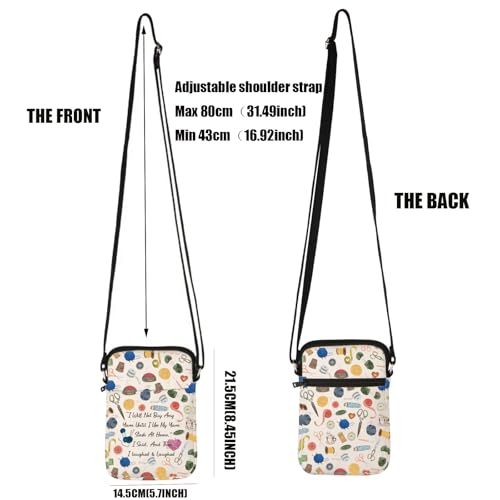 PXTIDY Yarn Storage Bag Knitting Project Crossbody Bag Knitter Sewing Lover Travel Crossbody Purse Quilting Crocheting Gift2