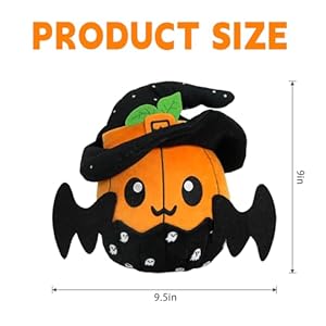 Halloween Pumpkin Witch Plush Toy With Bat Wings Stuffed Animal Plushies and Witch Decorations Soft Fluffy Hugging Decor Present for Kids and Adults