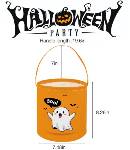 Image of ESSME Halloween Basket Gohst Baskets,Gifts Bins,Book Bins Empty.(Yellow gohst)