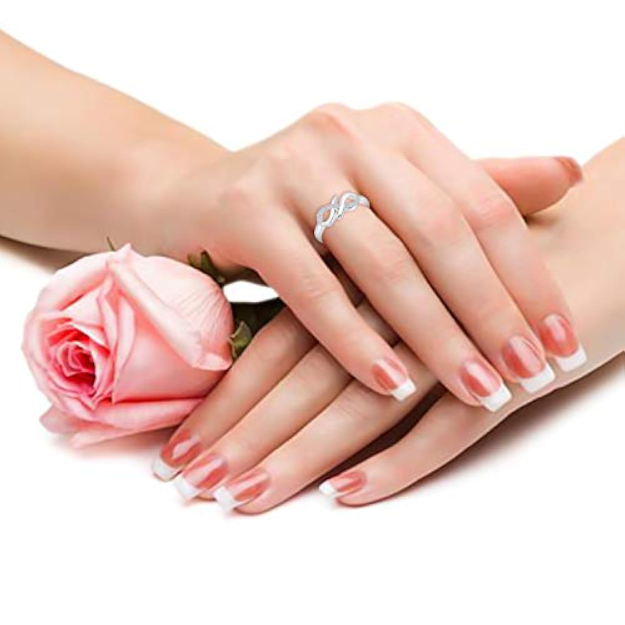 Stylish CZ Rhodium Plated Ring for Valentine
