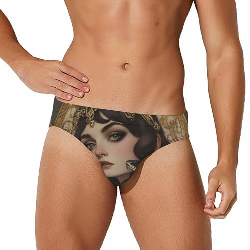 Serpent-Goddesses-Snake Men's Swimming Trunks Briefs Beach Swimwear Low Rise Bikini Swimsuit Print Bathing Suit