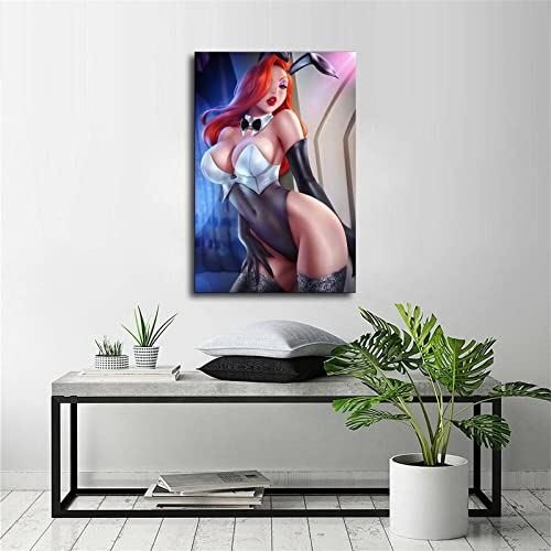 Ixx Jessica Rabbit Anime Girl Sexy Bunny Stockings Poster Decorative Painting Canvas Wall Art Living Room Posters Bedroom Painting 12X18Inch(30X45Cm) #TOP5
