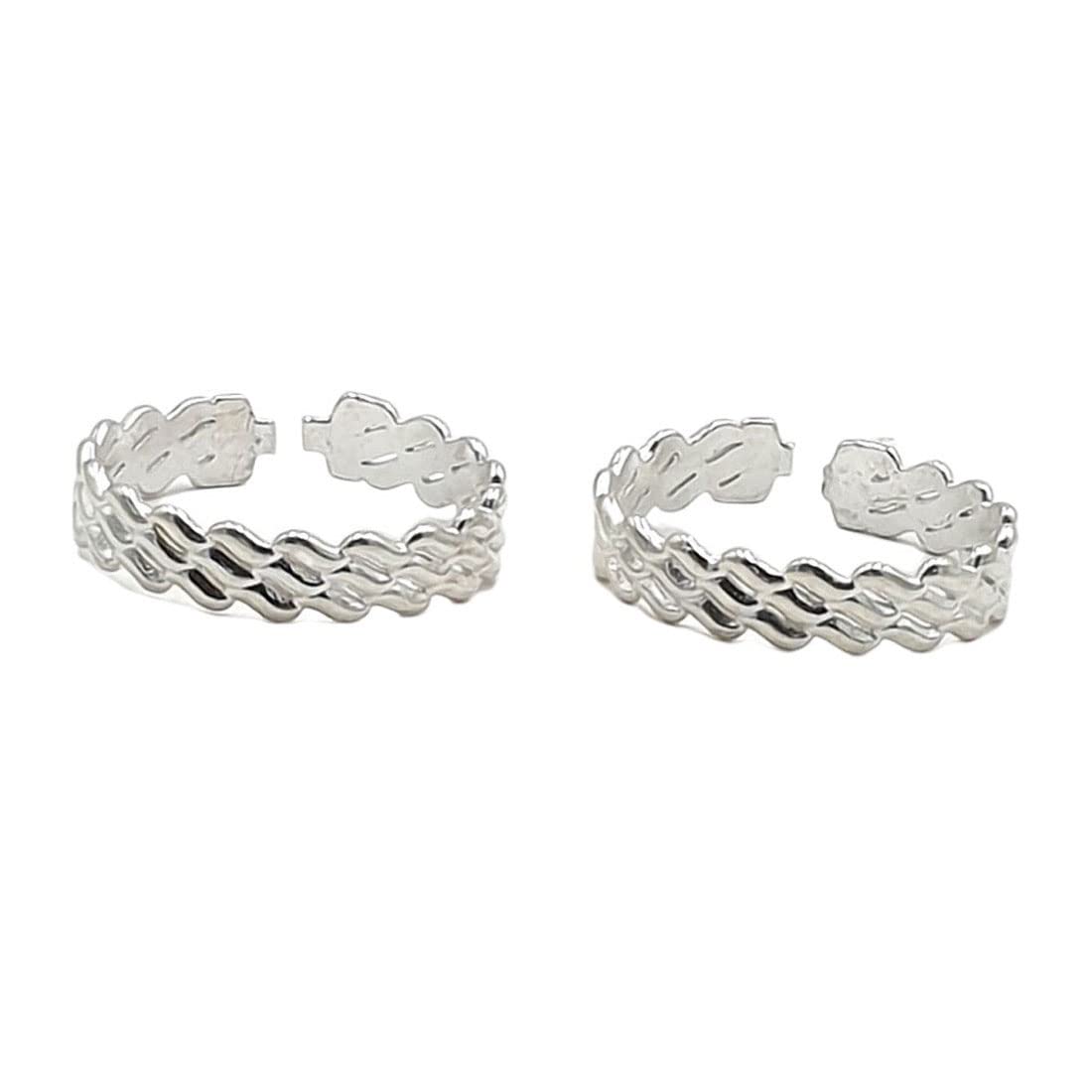 sahiba gems Silver Beautiful Comfortable And Designer Silver Toe Ring | Beautiful Design-picture-37