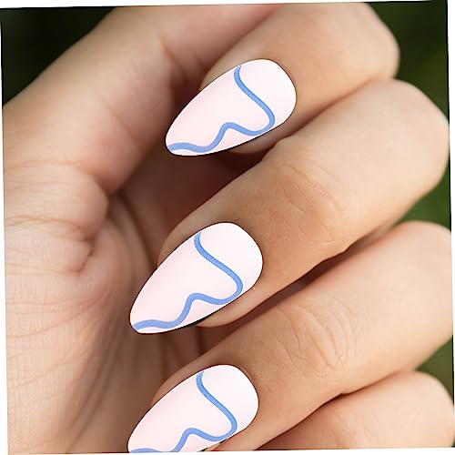 FRCOLOR 24 Pçs Conjunto De Unhas Postiças De Halloween Unhas Postiças Foscas Destacáveis ​​Unhas Azu