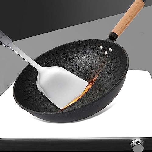 Wok de acero al carbono con mango de acero inoxidable miniatura 5