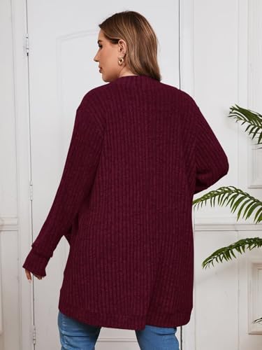 Image of BELAROI Women Plus Size Cardigan Sweater Fall Outfit