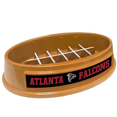 Image of NFL Super-Bowl Atlanta Falcons Slow Feeder Dog & Cat Bowl. Football Design for Healthy Digestion. Non-Slip for Large & Small Pets