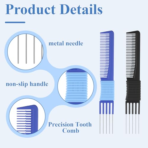 Set de 2 Peines para Volumen y Estilizado en Azul y Negro miniatura 2