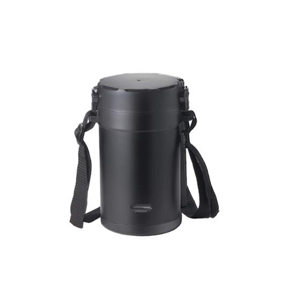 REYG Fiambrera Aislada de Acero Inoxidable, La Mejor Opción para Exteriores, Oficina, Colegio,Black