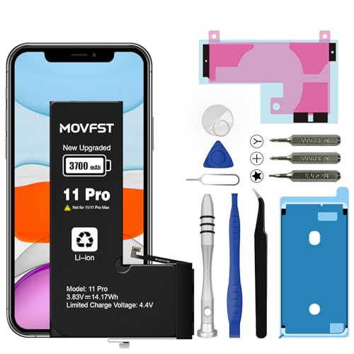 MOVFST for iPhone 11 Pro Replacement Battery 3700mAh High Capacity iPhone 11 Pro Li-ion Polymer Battery fits for Model A2160 A2215 A2217 with Replacement Tools