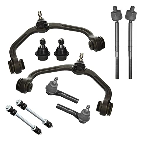 PartsW - 10 Pc Suspension Kit for Ford Ranger 1998-2011 / Mazda B3000 1998-2008 / B2300 2001-2010 Upper Control Arms, Lower Ball Joint, Outer & Inner Tie Rod Ends and Sway Bar Links
