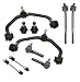 PartsW 10 Piece Suspension Kit Upper Control Arms, Lower Ball Joint, Outer & Inner Tie Rod Ends and Sway Bar Links