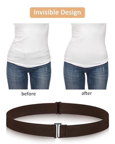 Image of SATINIOR 2 /3 /4 Pack Women Elastic Stretch Belt Invisible Sweater Shirt Tuck Band with Flat Buckle for Jeans Pants
