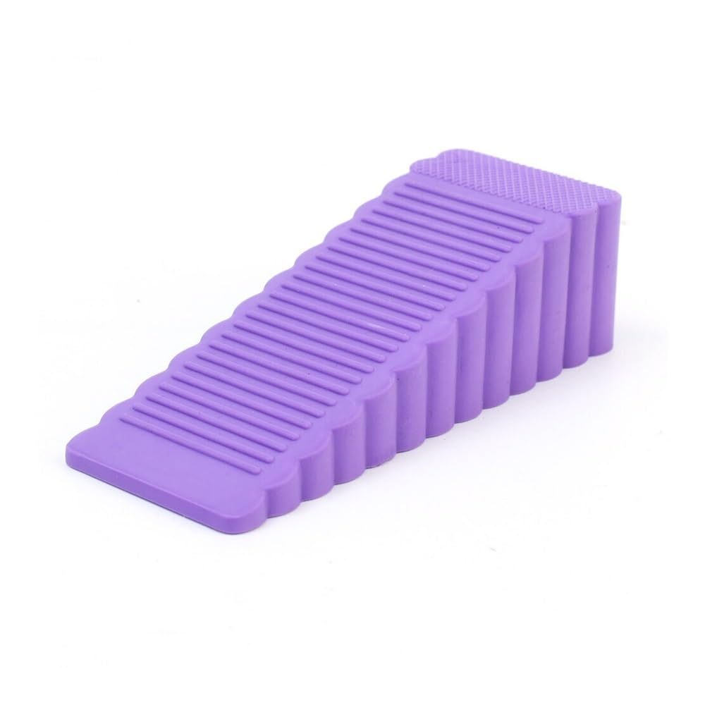 Safety Rubber Door Stop Stoppers Block Wedge Doorstops Rear Retainer Anti-Collision Stop(Purple)
