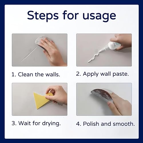 Image of DS CARE Wall Repair Paste Tube - Paint Wall Putty Crack Repair for Walls and Joint, Mending Agent Damage Wall Crack Filler, Waterproof Wall Hole Filler (280 ML)