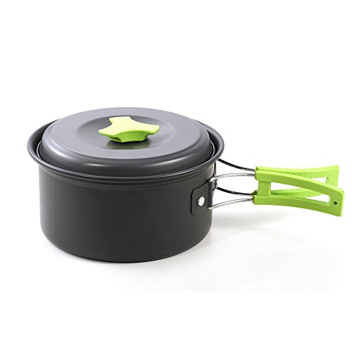 Honest Portable Camping cookware Mess kit Folding Cookset for Hiking Backpacking 10 Piece Lightweight Durable Pot Pan Bowls Spork with Nylon Bag Outdoor Cook Equipment - Thumbnail 3