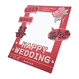 WOFASHPURET Marco de Fotos para Boda en Papel Estilo Chino Accesorio Divertido para Fotomatón Decoración de Bodas y Marcos de Fotos de Compromiso Adecuado para Sesiones y Ambiente Festivo