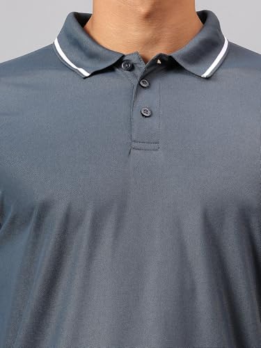 Image of Vector X Adults Mens Sports Wear Polyester Half Sleeves All Day Wear tee Shirt Polo T Shirt Detailing with Contrast Color Tipping on Sleeves & Collar for Casual Wear Regular Fit Tshirts