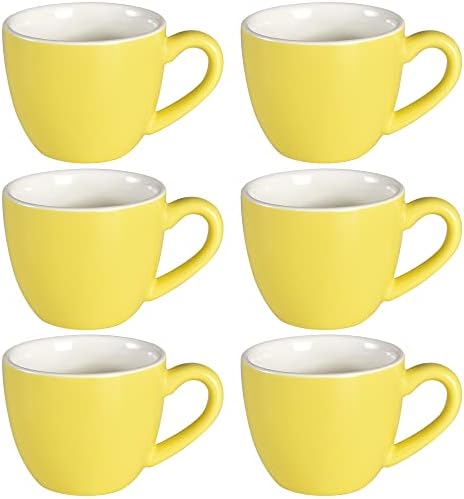 homEdge Mini Procelain Espresso Cup, 3 Ounces / 90 ml Tiny Coffee Mugs Demitasse for Espresso, Tea- Yellow
